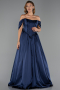 Abendkleid Lang Satin Marineblau ABU6399