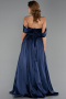 Abendkleid Lang Satin Marineblau ABU6399