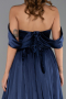 Abendkleid Lang Satin Marineblau ABU6399