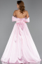 Abendkleid Lang Satin Puder ABU6399