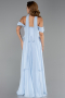 Abendkleid Lang Chiffon Eisblau ABU6400