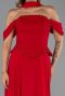 Abendkleid Lang Chiffon Rot ABU6400
