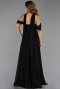 Abendkleid Lang Chiffon Schwarz ABU6400