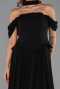 Abendkleid Lang Chiffon Schwarz ABU6400