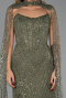 Abendkleid Lang Perlenbesetzt Khaki ABU6401
