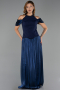 Abendkleid Lang Chiffon Marineblau ABU6402