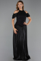 Abendkleid Lang Chiffon Schwarz ABU6402