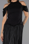 Abendkleid Lang Chiffon Schwarz ABU6402