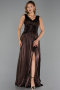 Abendkleid Lang Chiffon Braun ABU6403