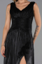 Abendkleid Lang Chiffon Schwarz ABU6403