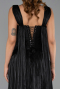 Abendkleid Lang Chiffon Schwarz ABU6403