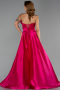 Abendkleid Lang Satin Fuchsie ABU4975