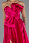 Abendkleid Lang Satin Fuchsie ABU4975