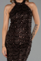 Abendkleid Lang Spitze Braun ABU6405