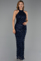 Abendkleid Lang Spitze Marineblau ABU6405