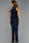Abendkleid Lang Spitze Marineblau ABU6405