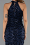 Abendkleid Lang Spitze Marineblau ABU6405