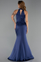 Abschlusskleid Lang Satin Marineblau ABU6406