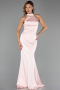 Abschlusskleid Lang Satin Puder ABU6406