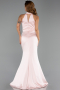 Abschlusskleid Lang Satin Puder ABU6406