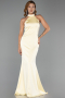 Abschlusskleid Lang Satin Gelb ABU6406