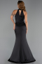 Abschlusskleid Lang Satin Schwarz ABU6406