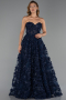 Abendkleid Lang Marineblau ABU6408