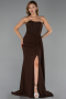 Standesamtkleid Lang Chiffon Braun ABU5791