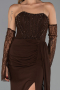 Standesamtkleid Lang Chiffon Braun ABU5791