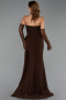 Standesamtkleid Lang Chiffon Braun ABU5791
