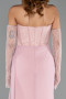 Standesamtkleid Lang Chiffon Puder ABU5791