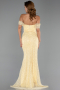 Abendkleid Lang Perlenbesetzt Gelb ABU6411