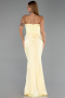 Abendkleid im Meerjungfrau-Stil Lang Satin Gelb ABU5820