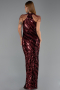 Abendkleid Lang Schuppig Weinrot ABU6417