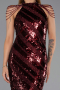 Abendkleid Lang Schuppig Weinrot ABU6417
