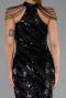 Abendkleid Lang Schuppig Schwarz ABU6417