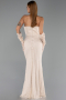 Abendkleid Lang Spitze Beige ABU5717