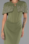 Standesamtkleid Lang Khaki ABU5889
