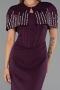 Standesamtkleid Lang Pflaume ABU5889