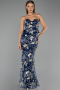 Abendkleid Lang Marineblau ABU6424