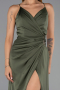 Abschlusskleid Lang Satin Khaki ABU6427