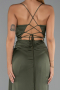 Abschlusskleid Lang Satin Khaki ABU6427
