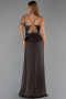 Abschlusskleid Lang Satin Braun ABU6427