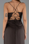 Abschlusskleid Lang Satin Braun ABU6427