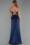 Abschlusskleid Lang Satin Marineblau ABU6427
