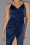 Abschlusskleid Lang Satin Marineblau ABU6427