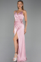 Abschlusskleid Lang Satin Puder ABU6427