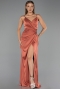 Abschlusskleid Lang Satin Zimtfarben ABU6427