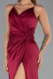 Abschlusskleid Lang Satin Kirschrot ABU6427