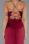 Abschlusskleid Lang Satin Kirschrot ABU6427